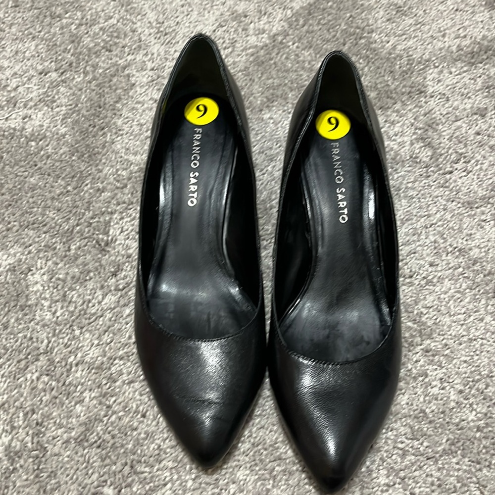 Franco Sarto black low wedge